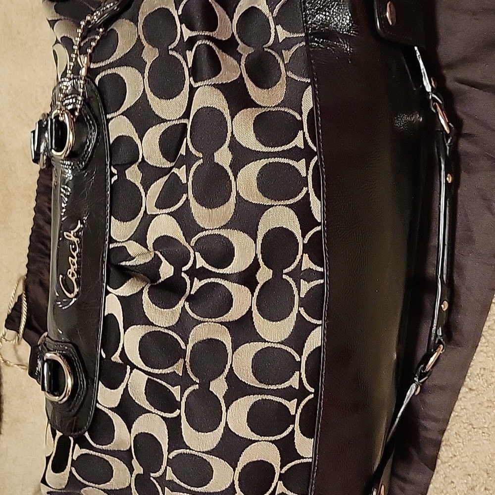 Authentic Coach Black/Silver Handbag - image 4